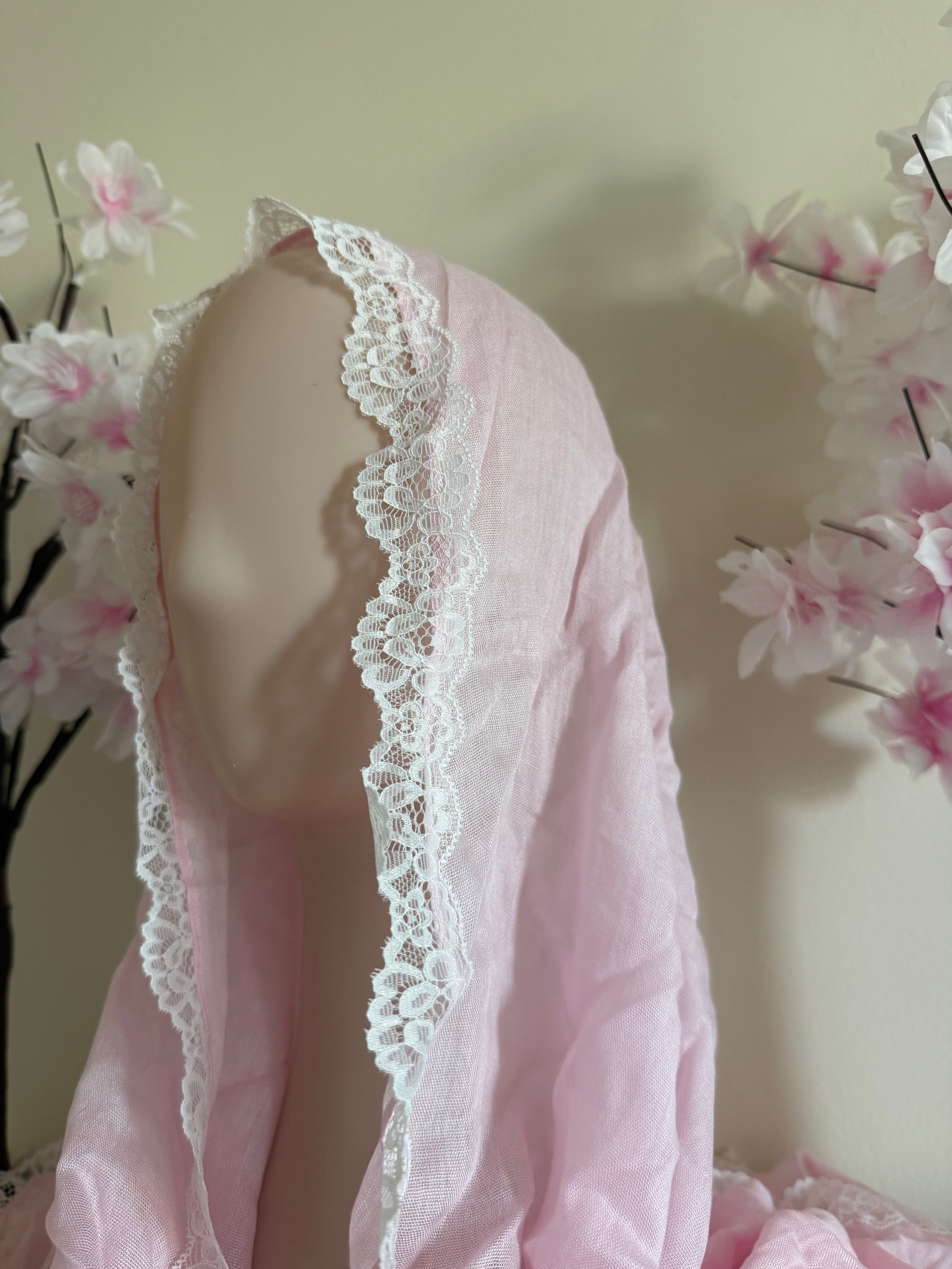 Pink lace hijab